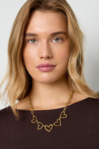 Collane a catena in acciaio inossidabile con cuore, casual, quotidiane, semplici, gioielli da donna