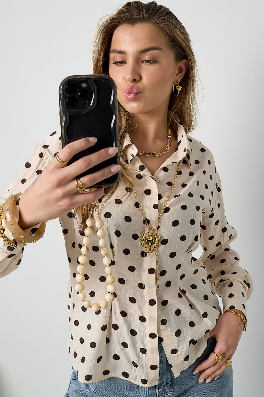 Collana a strati con pois