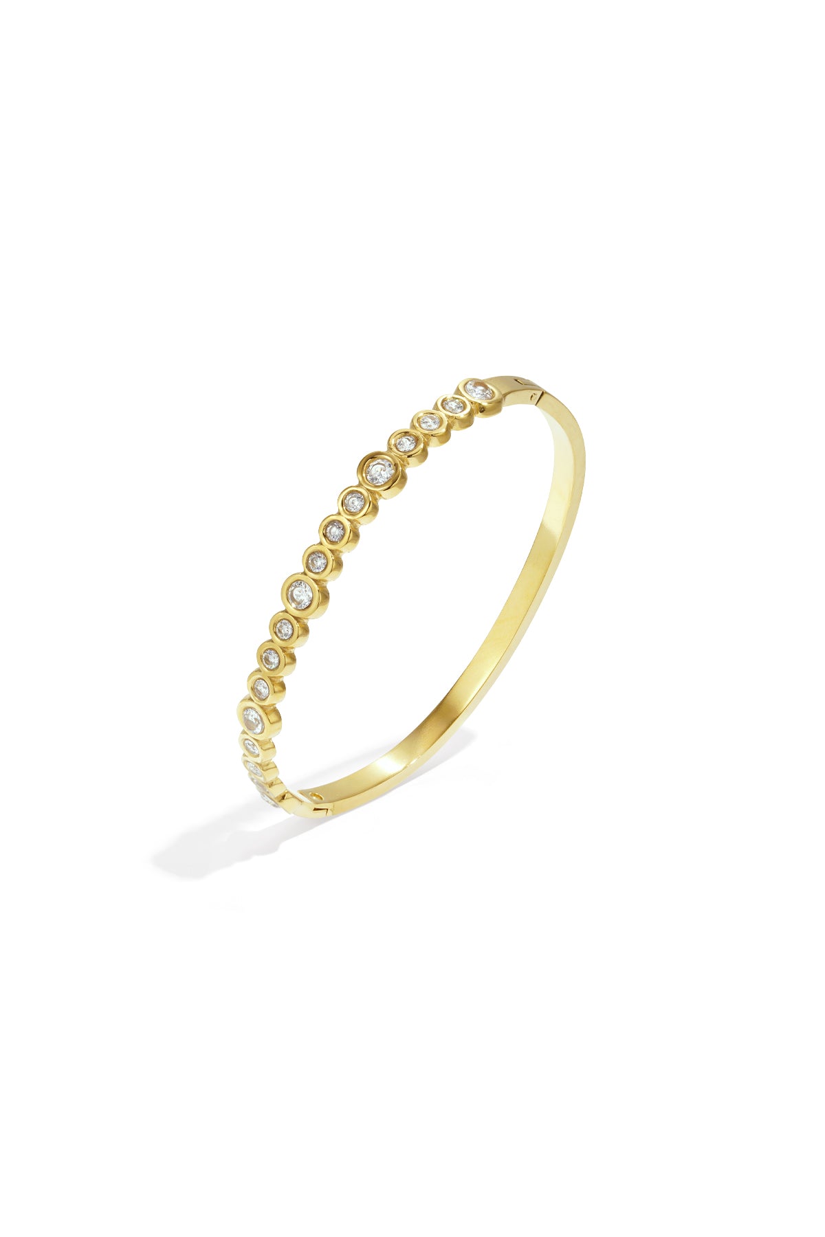 Bracciale rigido con pietre rotonde