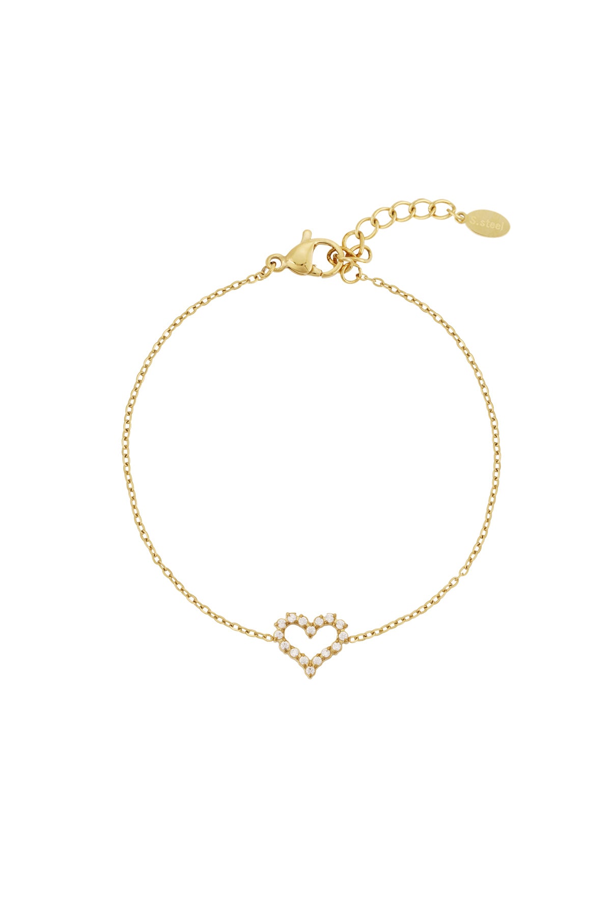 Bracciale a forma di cuore con strass