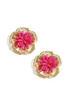 Orecchini con fiore di rafia 3D