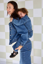 Giubbotto in Cotone per Bambini Stile Jeans Design Classico a Righe