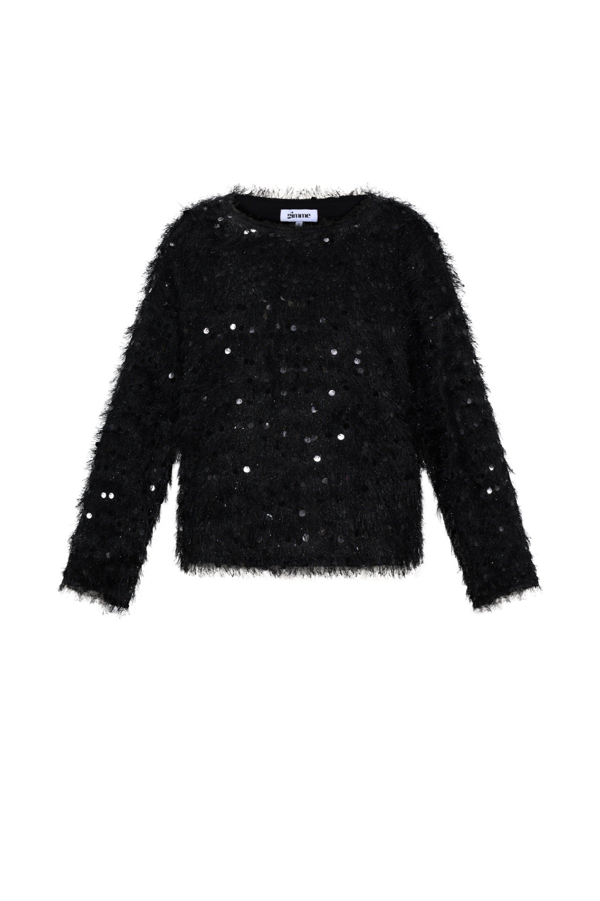 Tessuto Fibra di Poliestere Donna Maglia Maniche Lunghe Elegante Paillettes