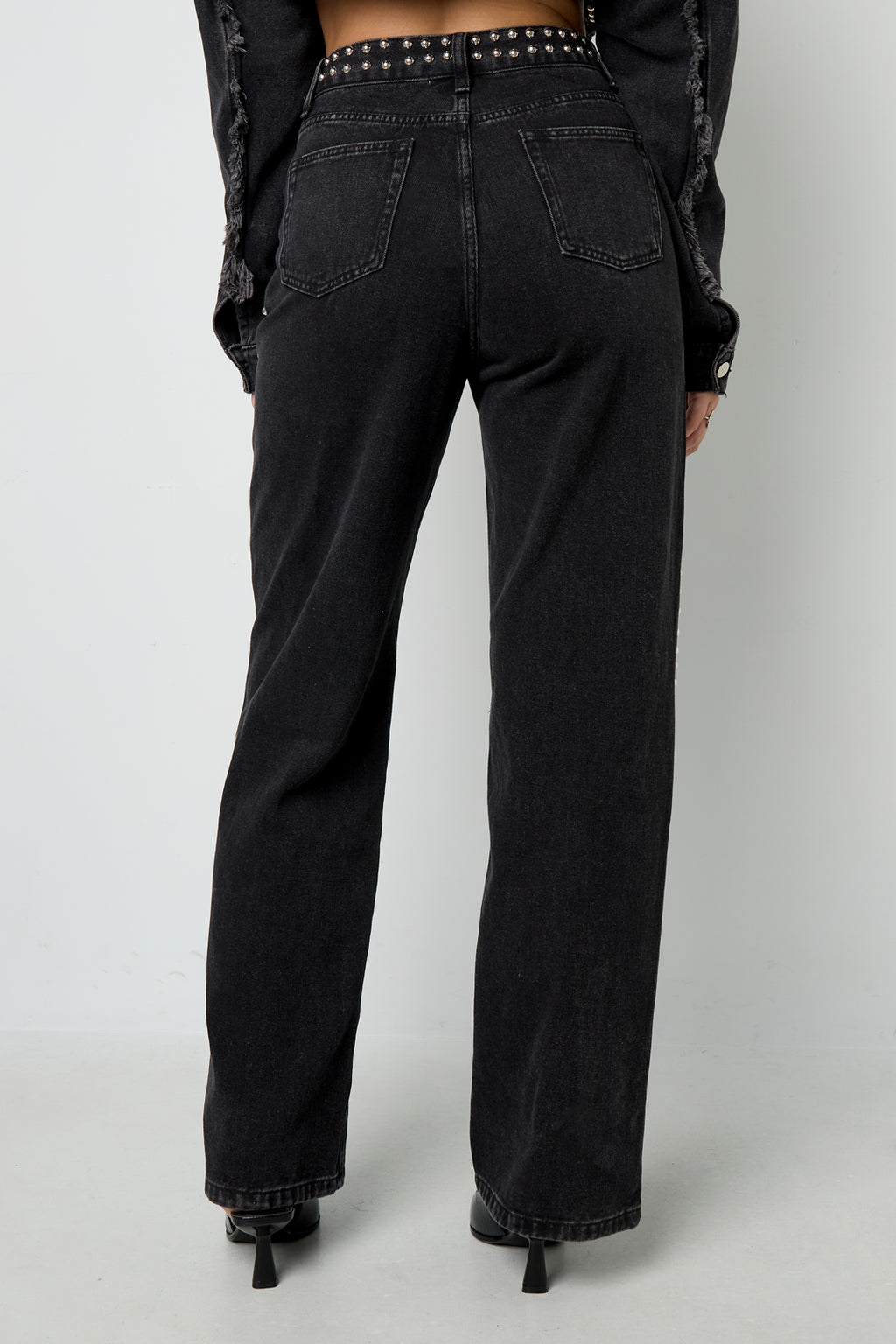Tessuto Cotone Donna Pantaloni Dritti Strada Colore Puro