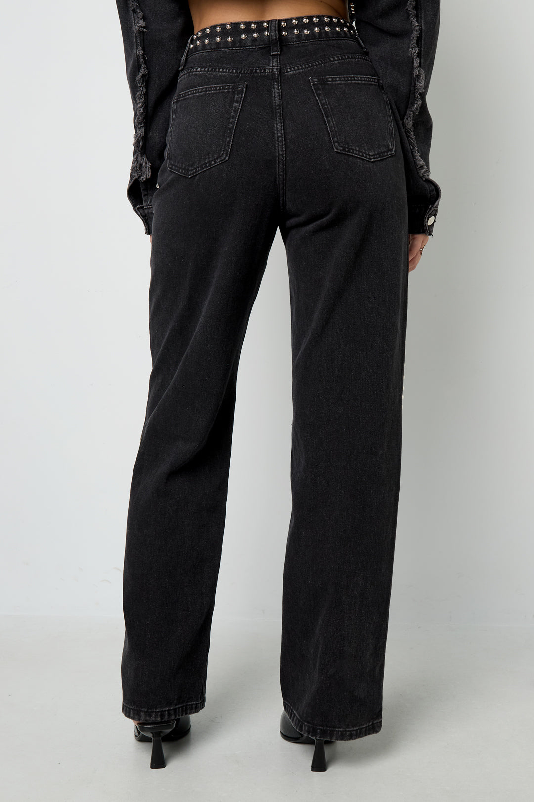 Tessuto Cotone Donna Pantaloni Dritti Strada Colore Puro