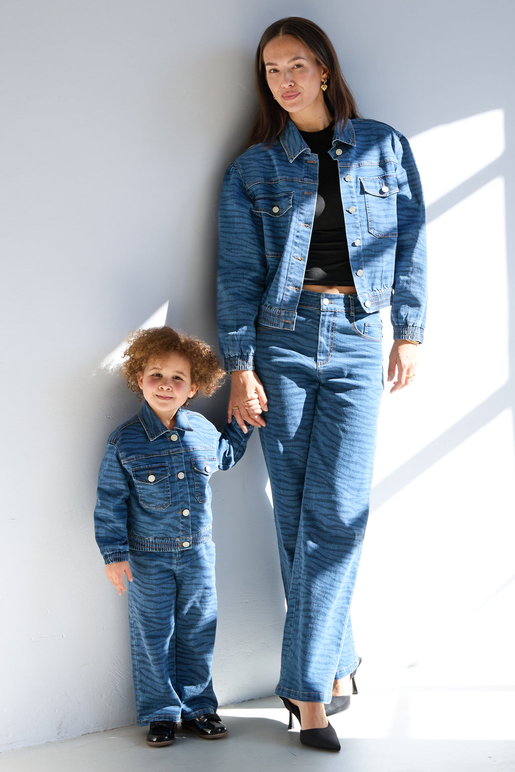 Giubbotto in Cotone per Bambini Stile Jeans Design Classico a Righe