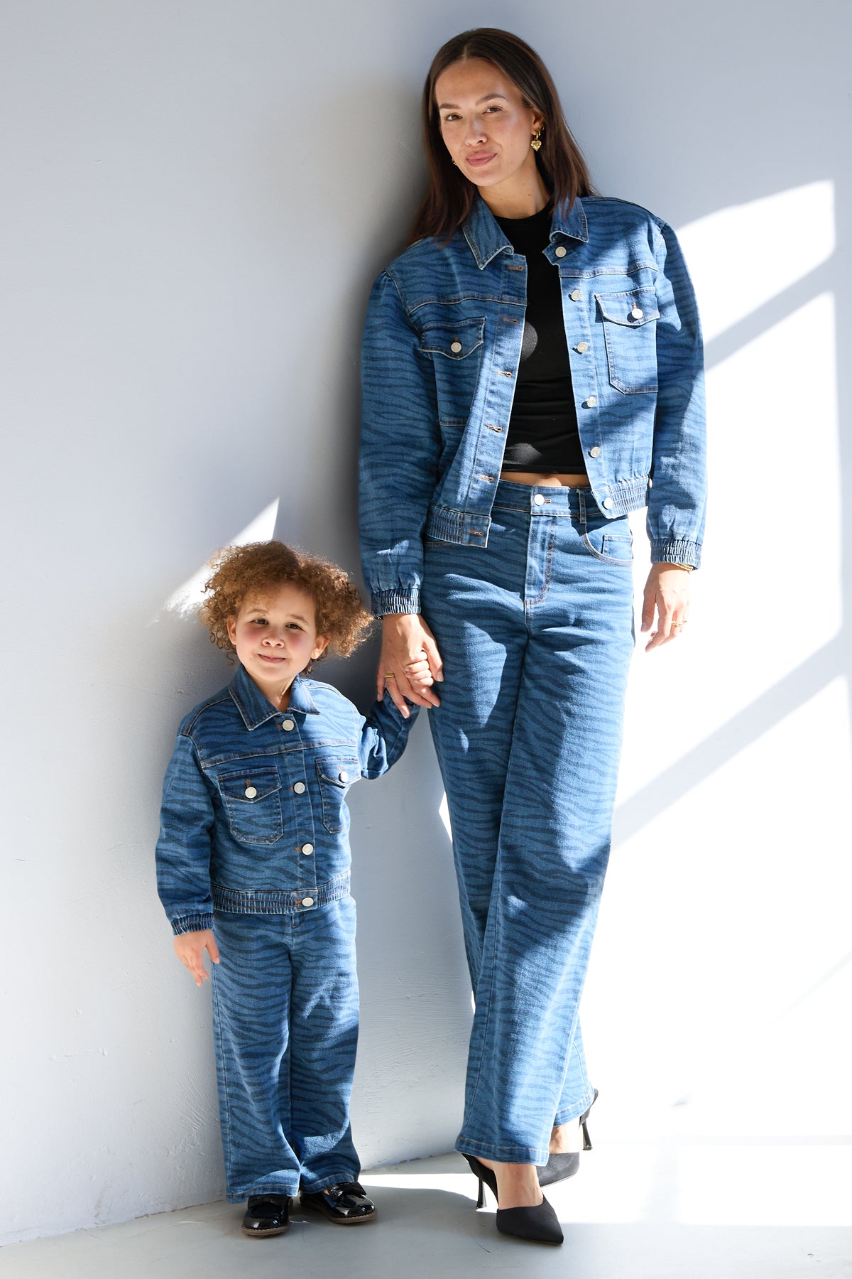 Giubbotto in Cotone per Bambini Stile Jeans Design Classico a Righe