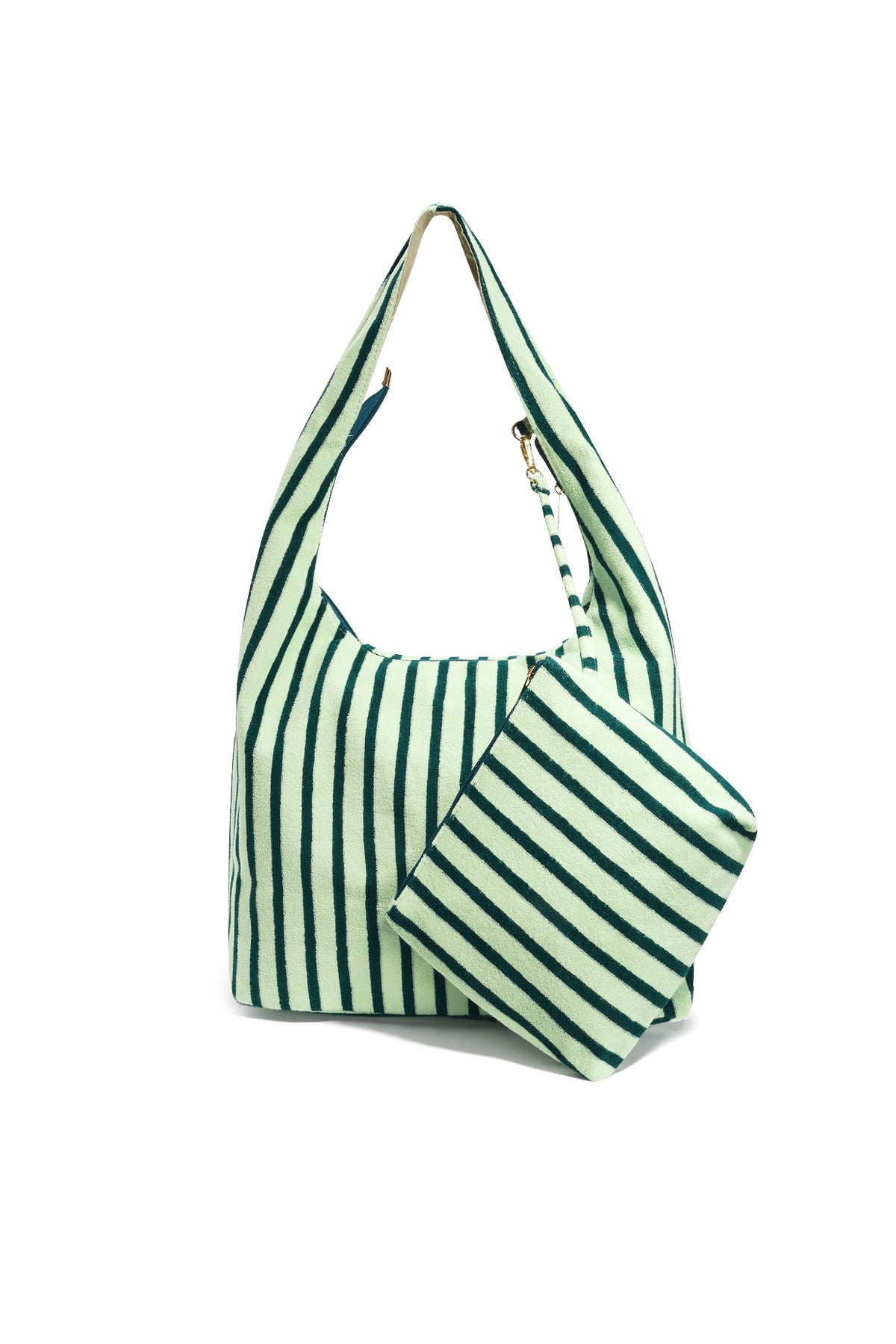 Borse shopper a righe semplici in poliestere, accessori quotidiani