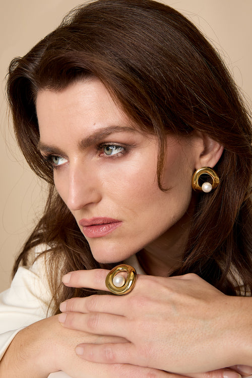 Anelli in acciaio inossidabile con ciondolo a forma di cerchio, casual, quotidiani, semplici, da donna