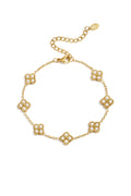 Bracciale con quadrifogli incastonati in zirconi