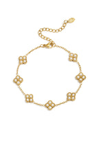 Bracciale con quadrifogli incastonati in zirconi