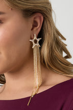 Orecchini pendenti in rame a forma di stella, eleganti, lussuosi, serie di gioielli da donna.