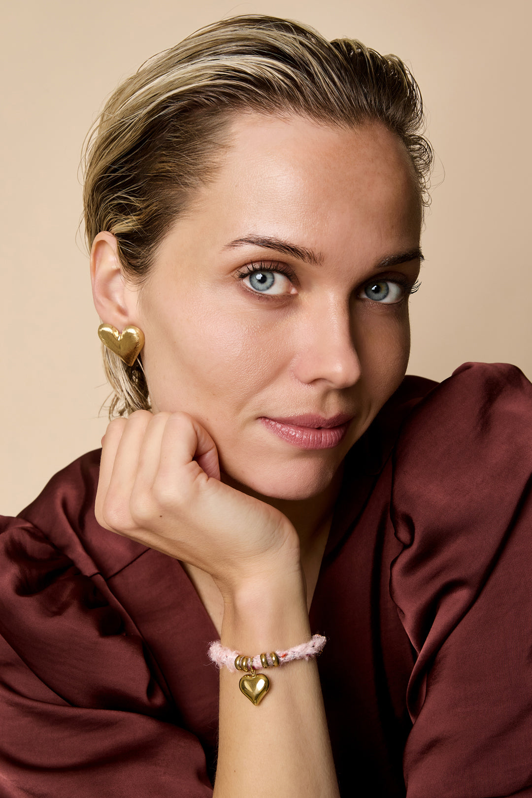 Braccialetti con ciondoli a forma di cuore, casual, quotidiani, semplici, gioielli da donna
