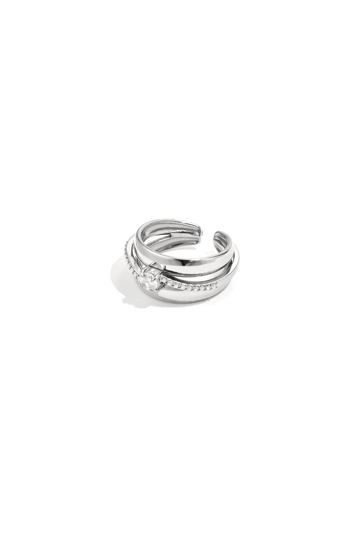 Anello a strati con pietre
