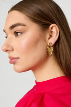 Orecchini pendenti in acciaio inossidabile a forma di cuore, casual, quotidiani, semplici, da donna