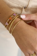 Bracciale con cuori di strass