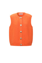 Gilet a Maglia Fibra di Poliestere Donna Gilet a Maglia Casual Colore Puro