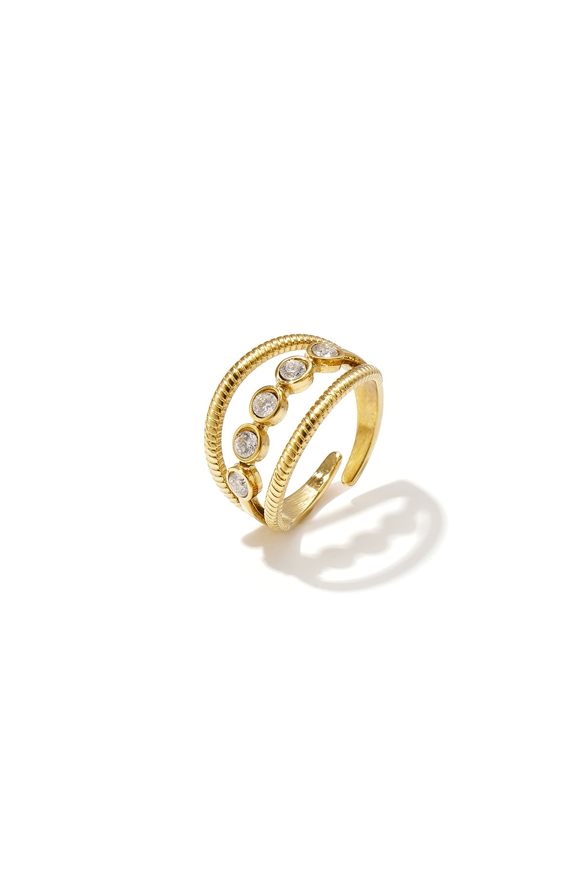 Anello a strati con pietre