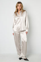 Tessuto Fibra di Poliestere Camicia Donna Casual Colore Puro Base