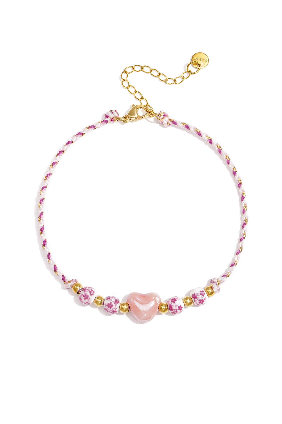 Cavigliere a corda con cuore, casual, quotidiane, romantiche, della serie Gioielli da donna