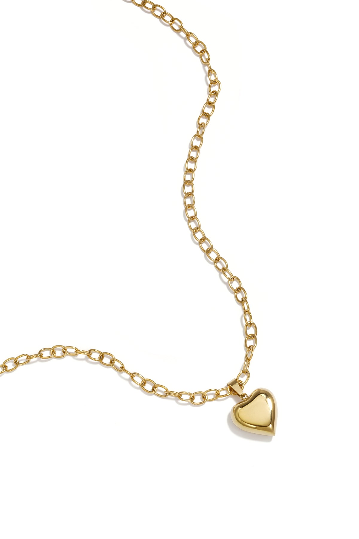 Collane con ciondolo in acciaio inossidabile a forma di cuore, casual, quotidiane, semplici, gioielli da donna