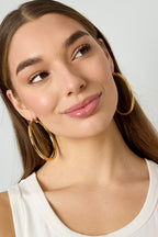 Orecchini a cerchio in acciaio inossidabile, casual, semplici, da donna, stile quotidiano