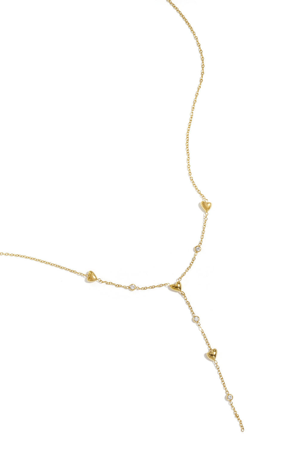 Collana a Y con cuori riempiti
