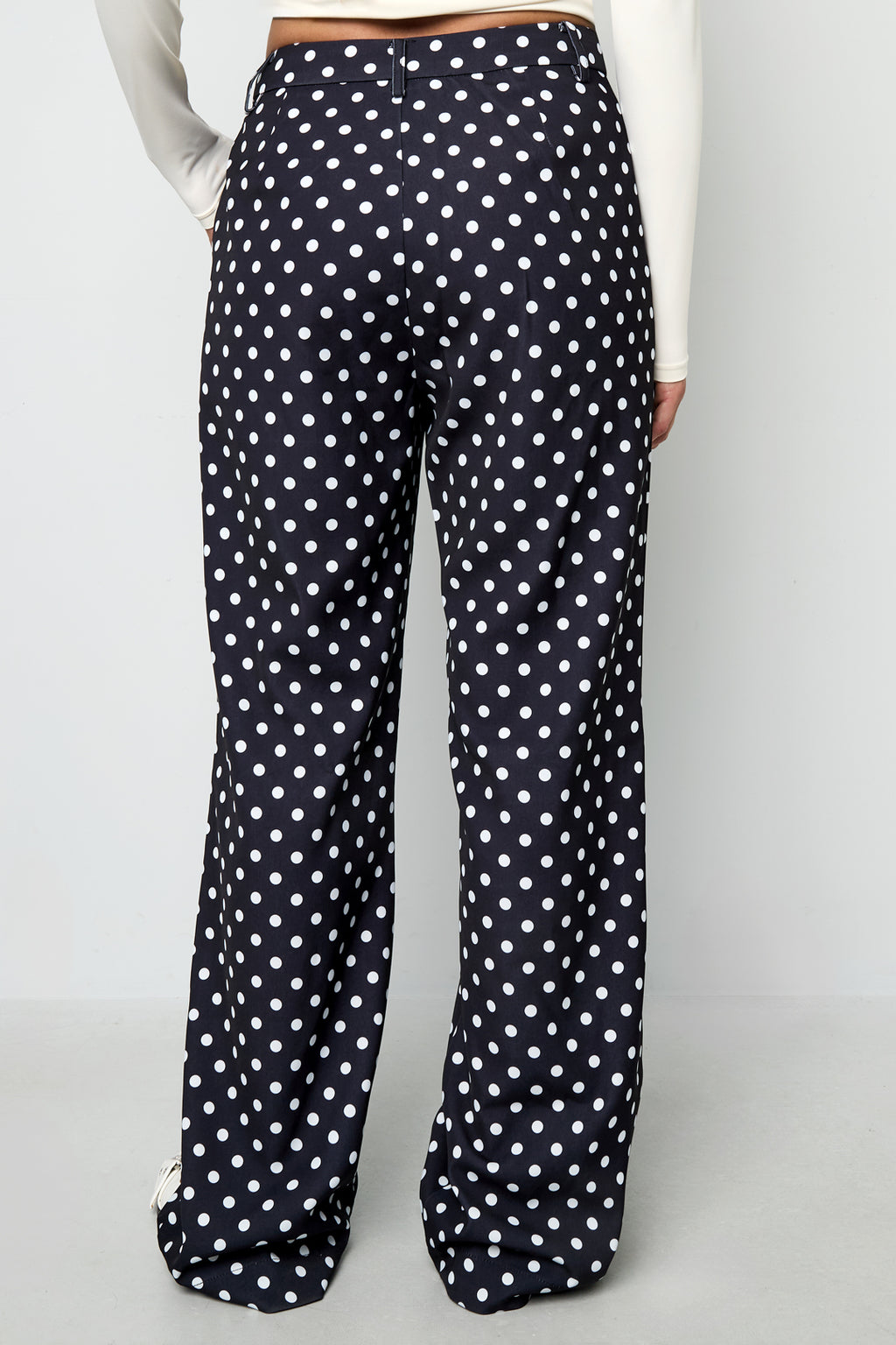 Tessuto Fibra di Poliestere Donne Pantaloni Dritti Eleganti Puntini