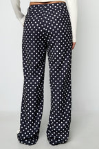 Tessuto Fibra di Poliestere Donne Pantaloni Dritti Eleganti Puntini