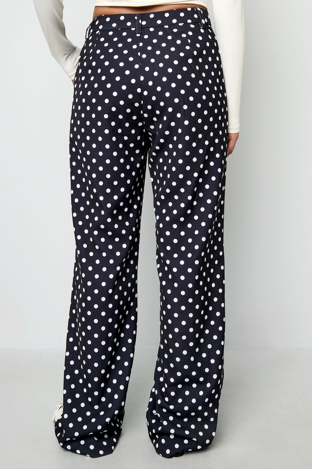 Tessuto Fibra di Poliestere Donne Pantaloni Dritti Eleganti Puntini