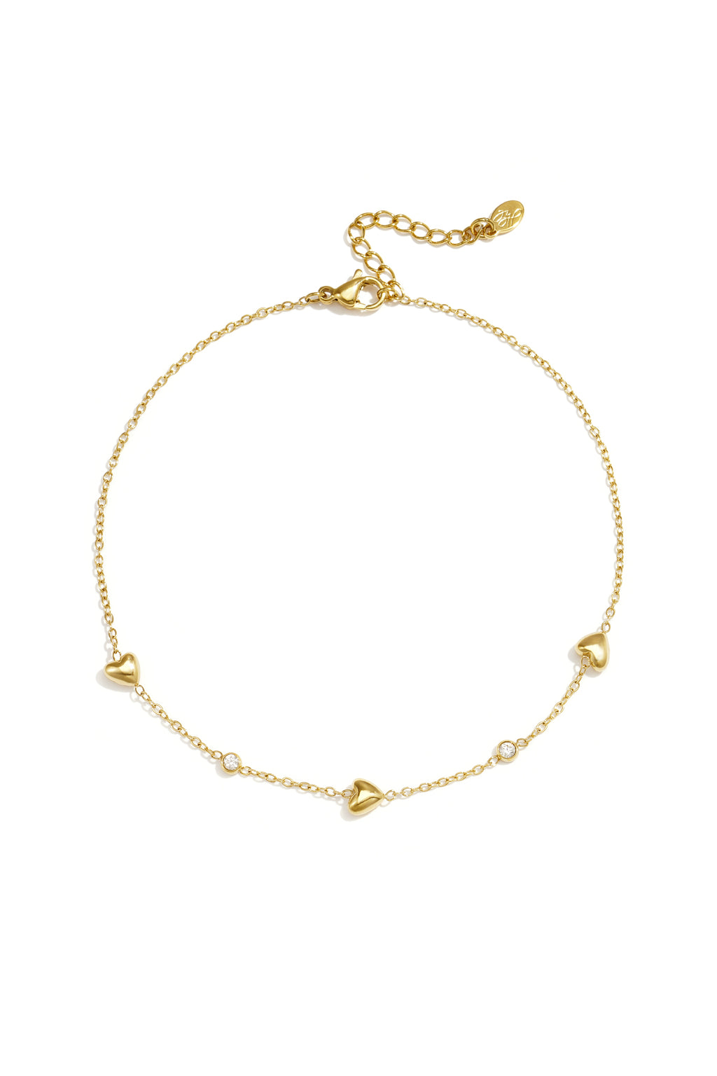 Cavigliere in acciaio inossidabile a forma di cuore, serie Simple Daily Simple, gioielli da donna.