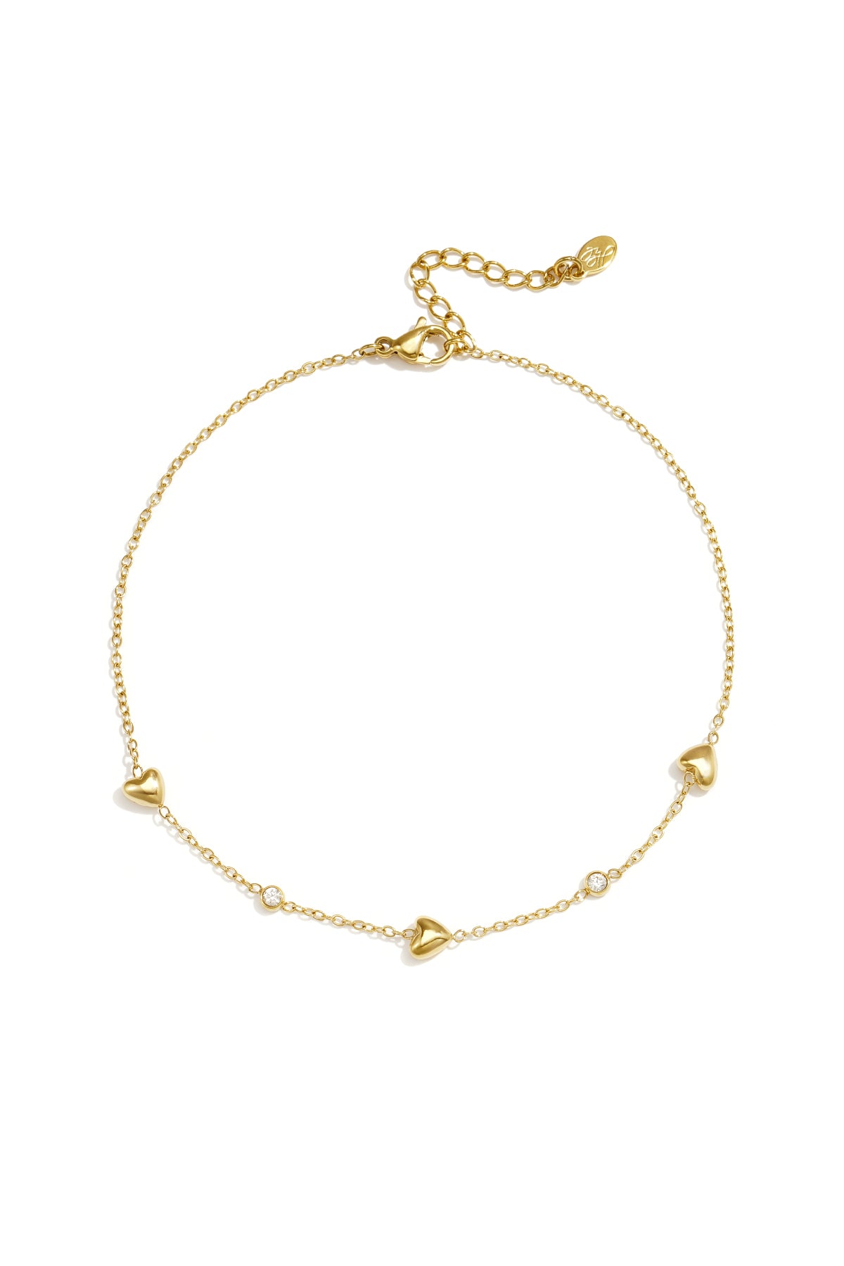 Cavigliere in acciaio inossidabile a forma di cuore, serie Simple Daily Simple, gioielli da donna.