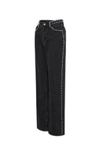 Tessuto Cotone Donna Pantaloni Dritti Strada Colore Puro