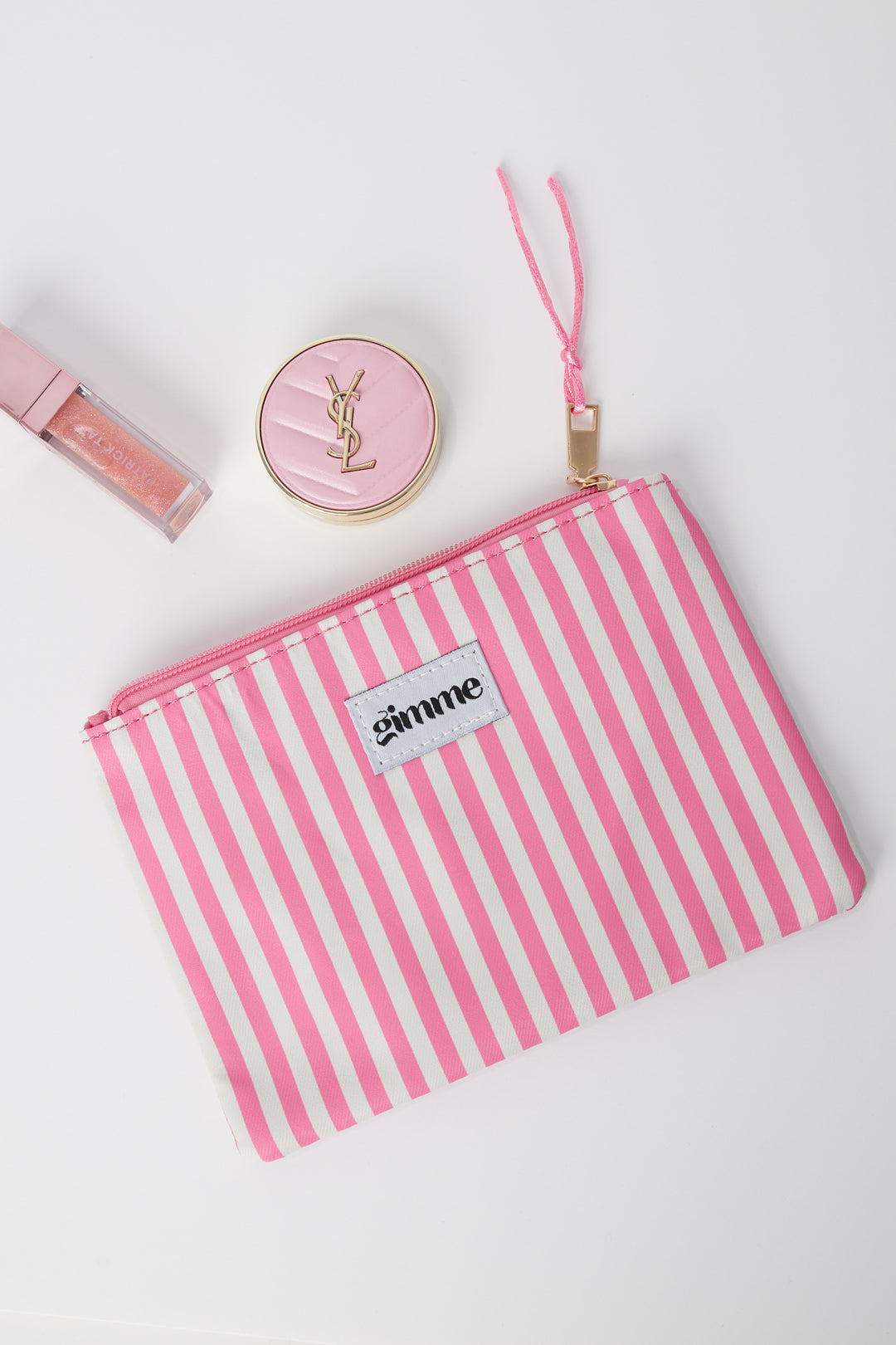 Borsa da toilette piatta a righe sottili