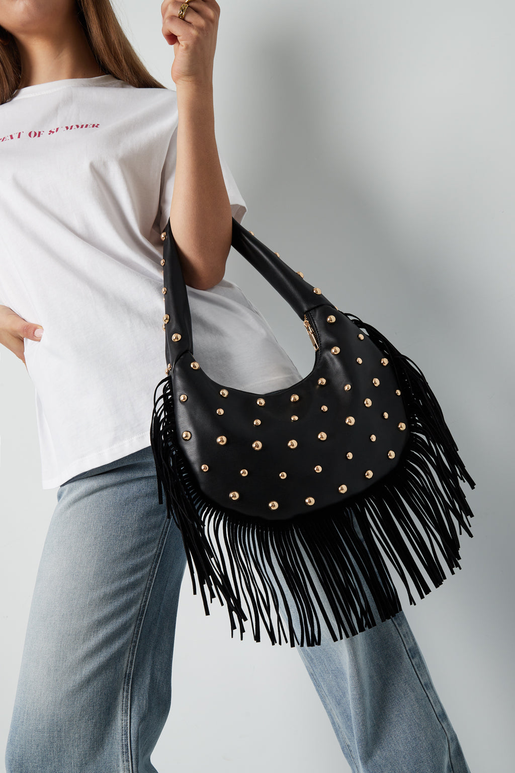 Borsa a mano borchiata