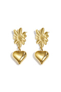 Orecchini a forma di fiore con cuore pendente