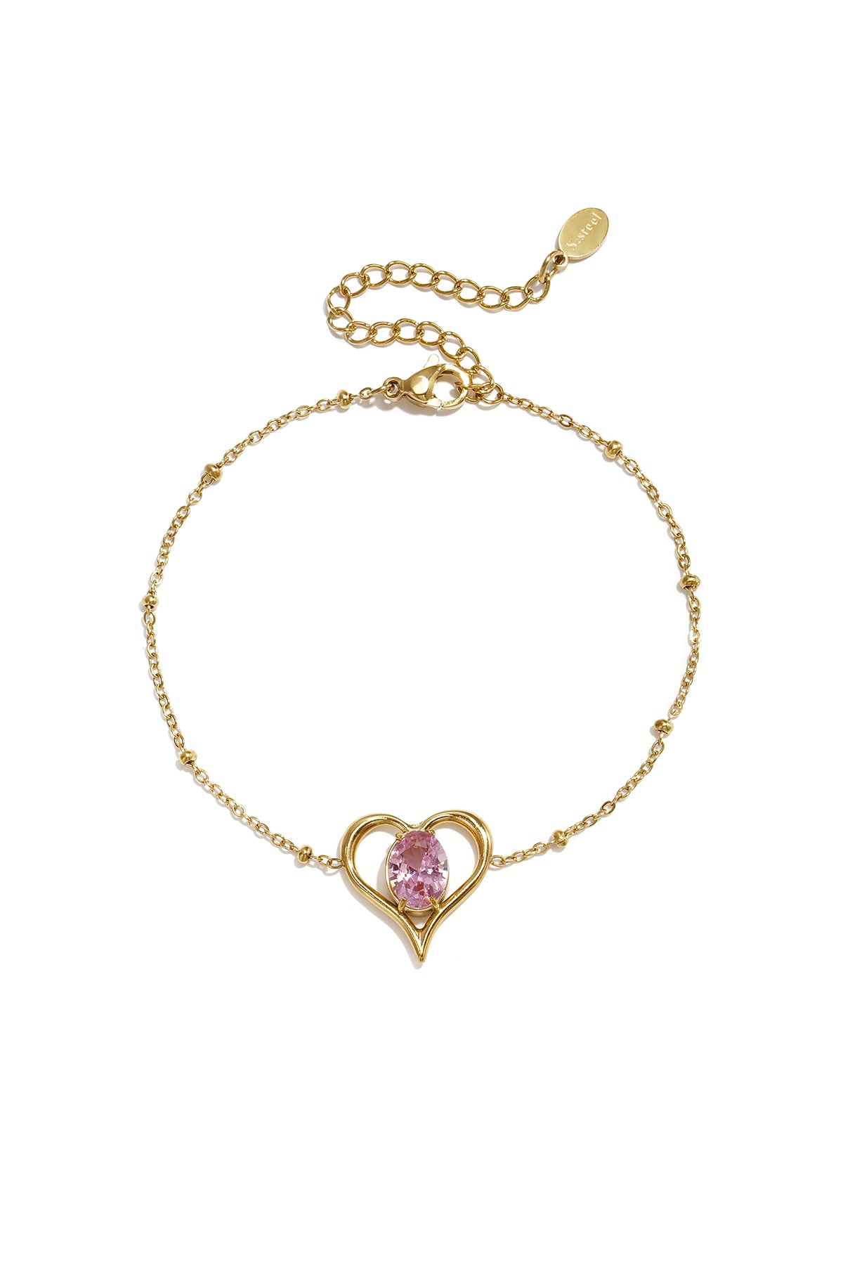Braccialetti con ciondoli a forma di cuore in acciaio inossidabile, serie Simple Daily Simple, gioielli da donna
