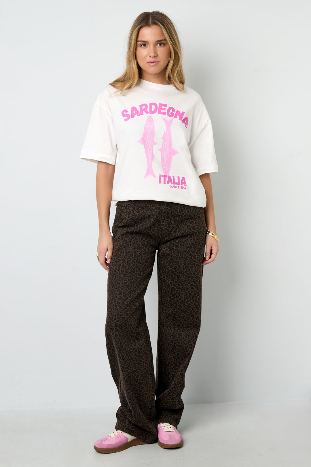 Cotone Maglia T-shirt Donna Casual Stampa Animale