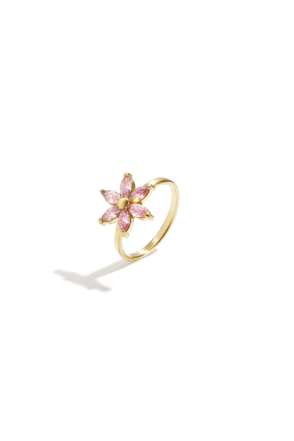 Anello con fiore di strass