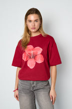 Maglietta con fiori tropicali
