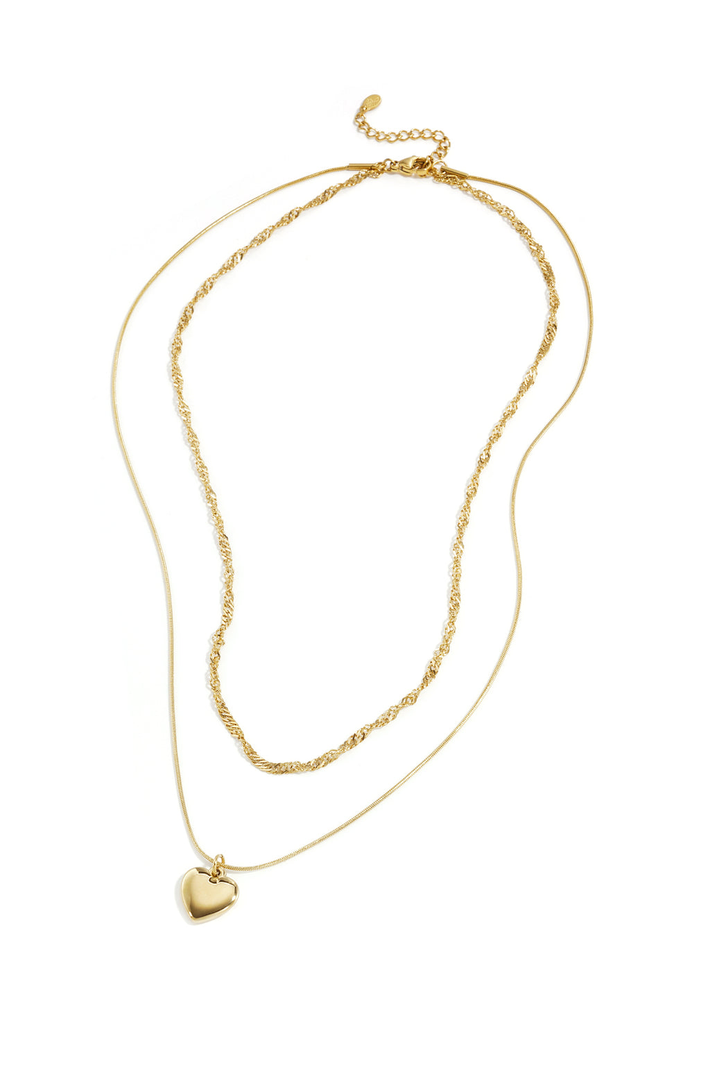 Collana a strati con ciondolo a cuore