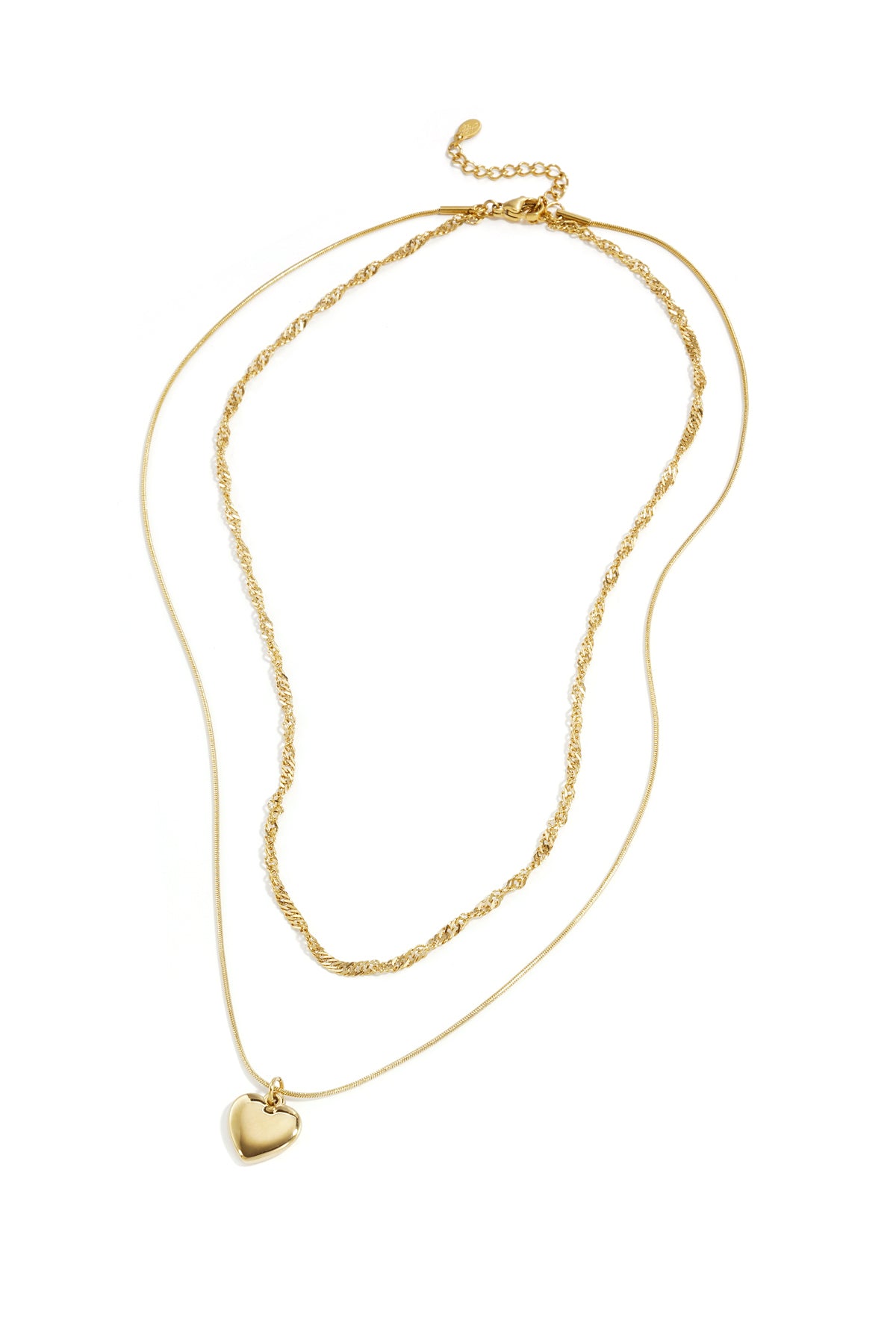 Collana a strati con ciondolo a cuore