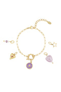 Bracciale fai da te con cuore viola