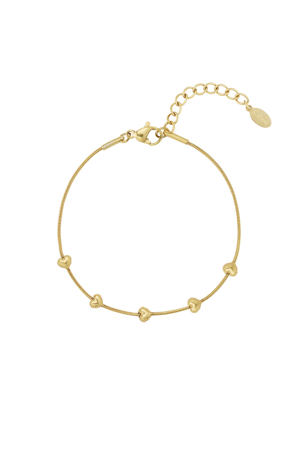 Bracciale a fila di cuori