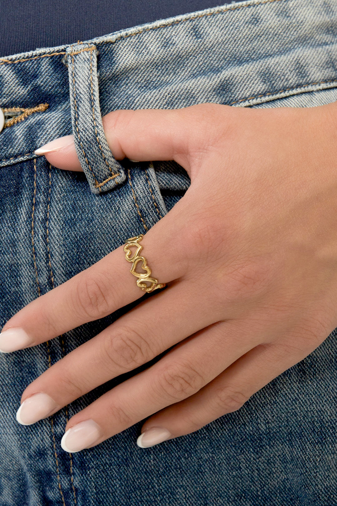 Anelli minimalisti in acciaio inossidabile a forma di cuore, casual, quotidiani, semplici, gioielli da donna