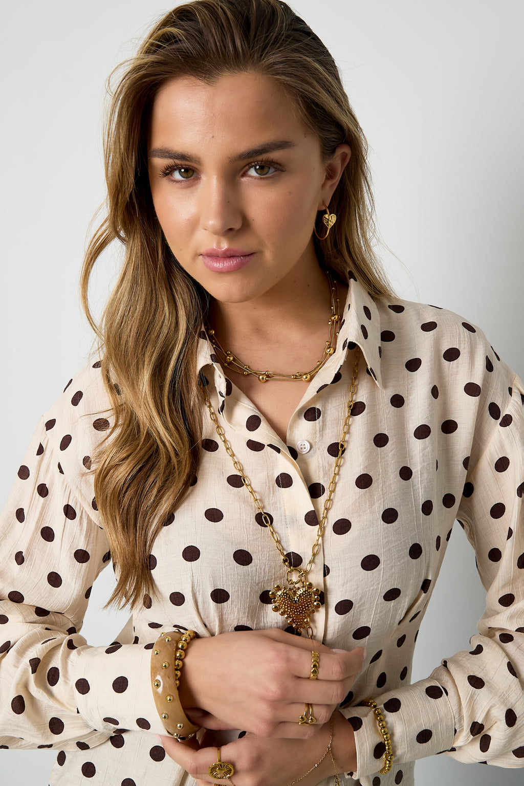 Collana a strati con pois