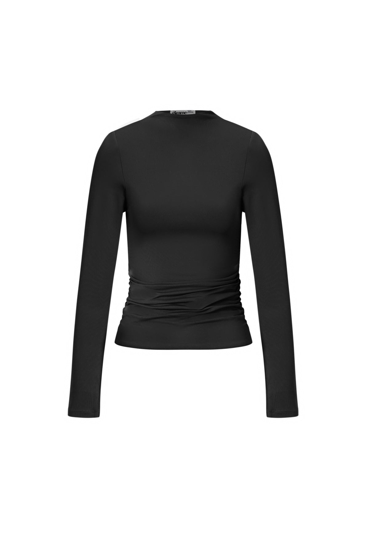 Maglia in Nylon Intrecciato Donna Manica Lunga Base Colore Puro