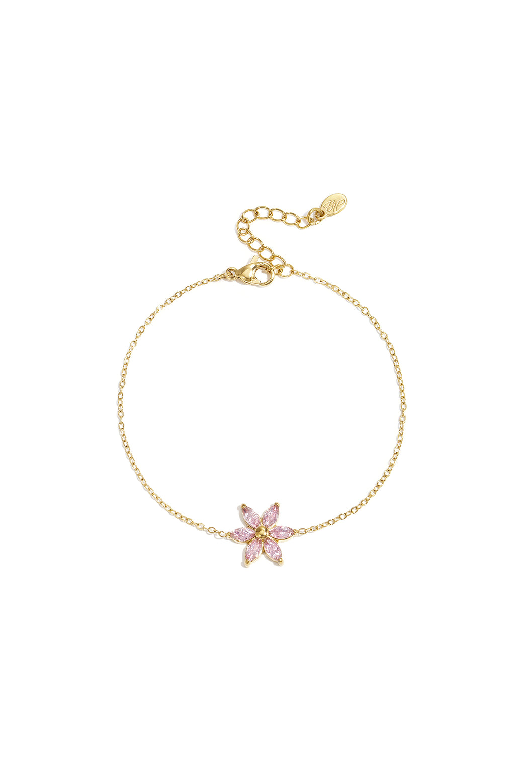 Bracciale con fiore di strass
