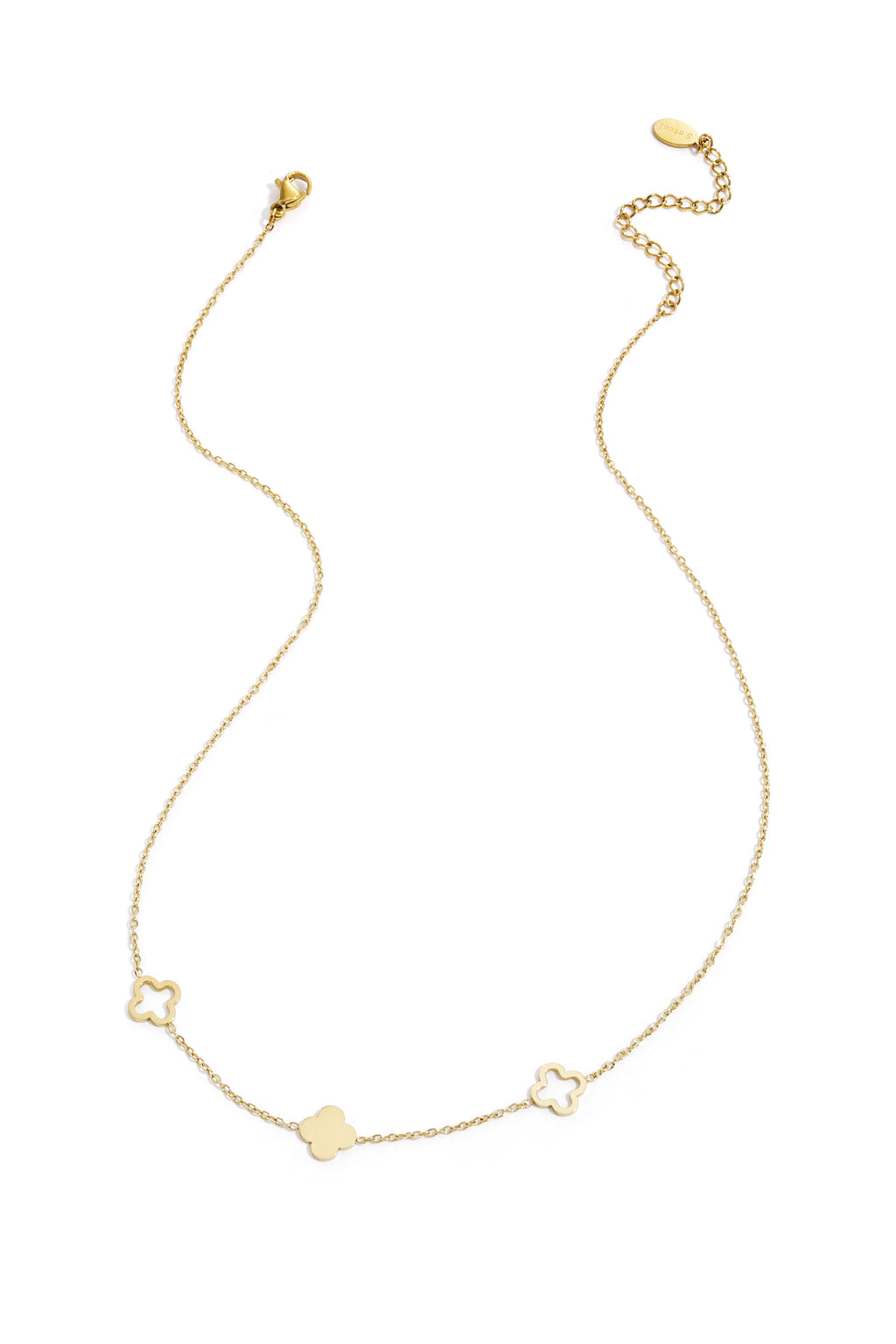 Collana di trifogli Gold Stainless Steel