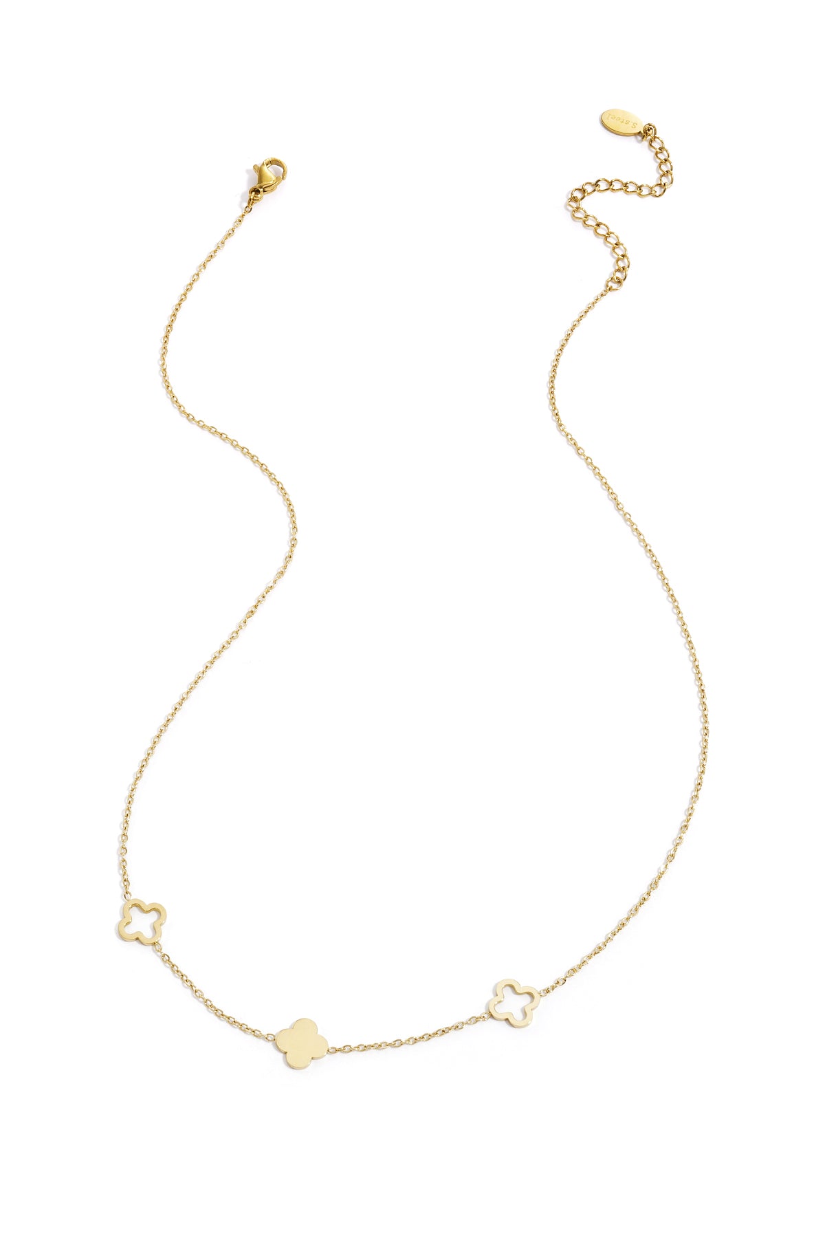 Collana di trifogli Gold Stainless Steel